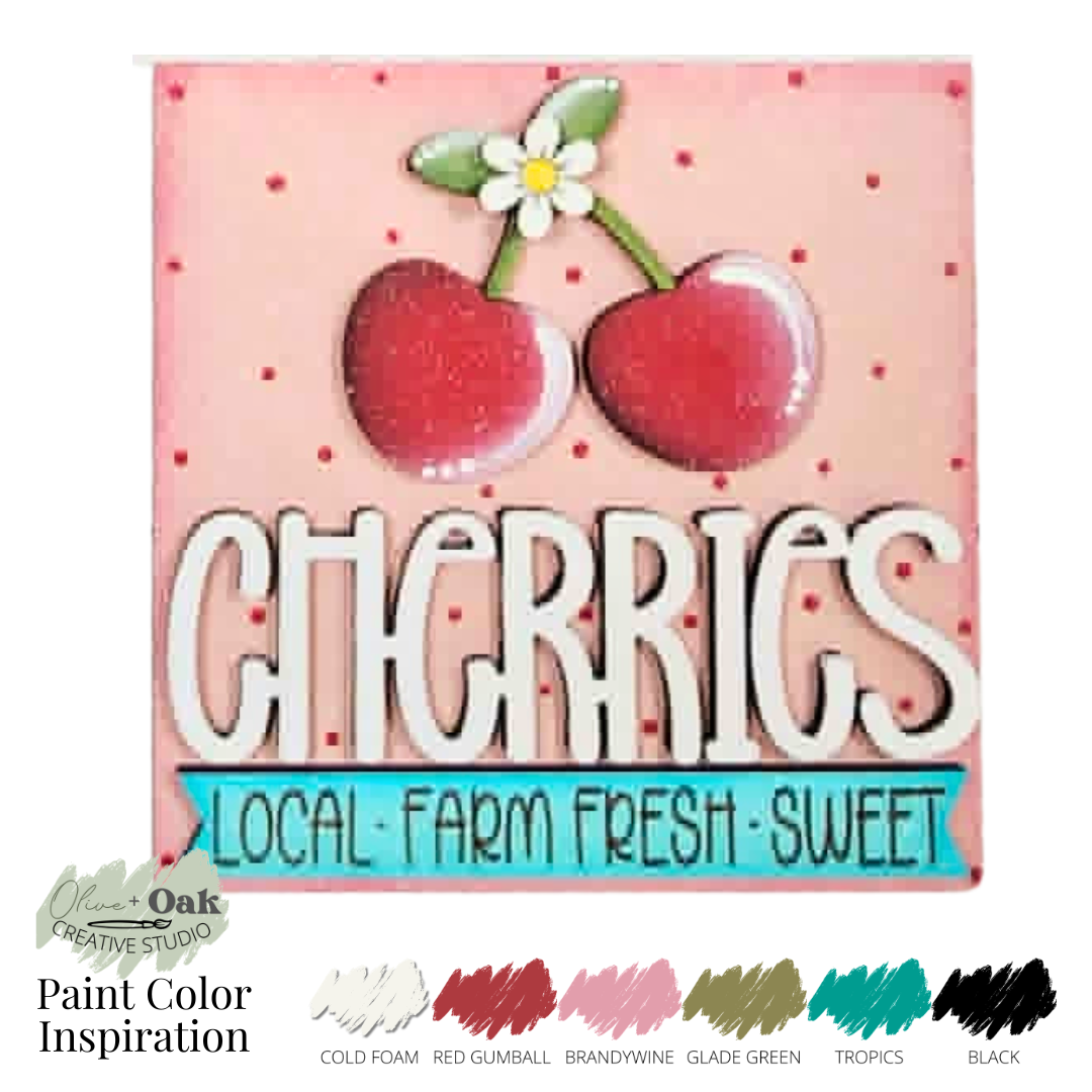 DIY Mini Cherry Square Tiles *Inserts ONLY*