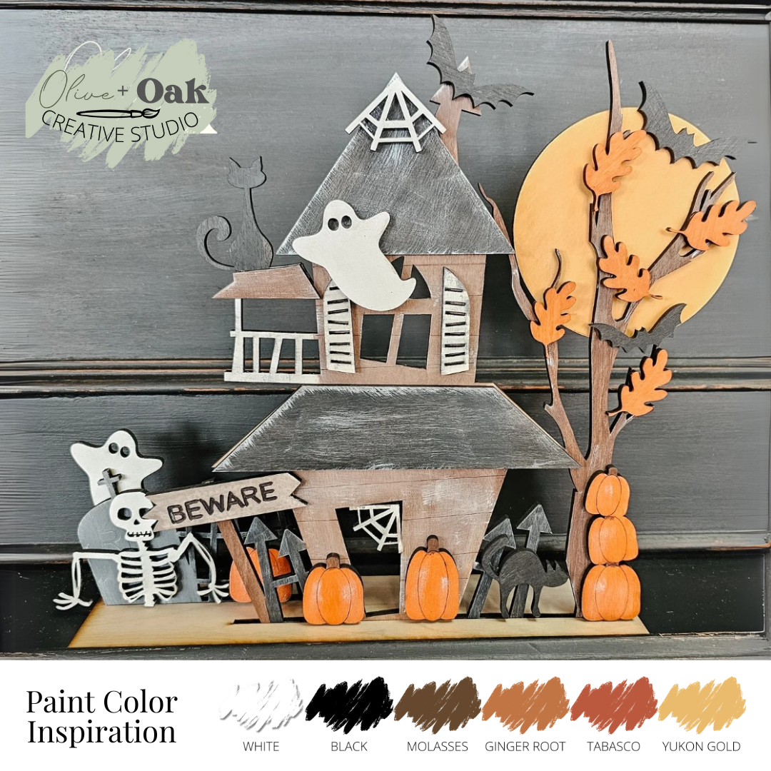 DIY Haunted House Shelf Sitter