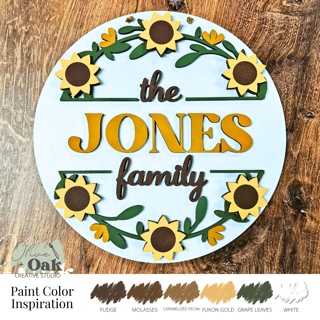 DIY Personalized Sunflower Door Hanger