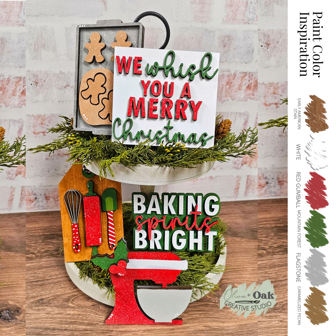 DIY Christmas Baking Tier Tray Set
