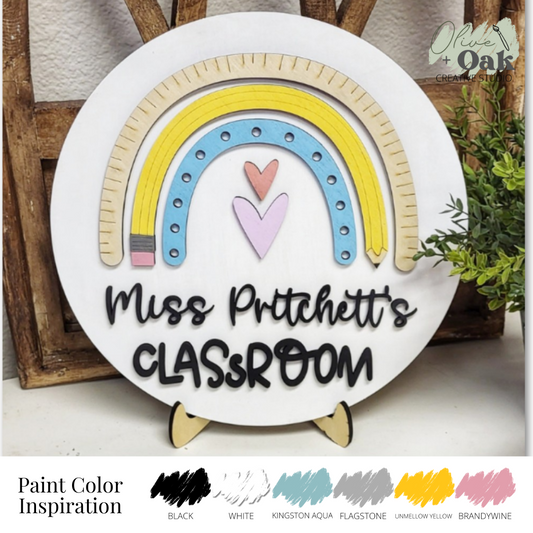 DIY Teacher Rainbow Desk Sign