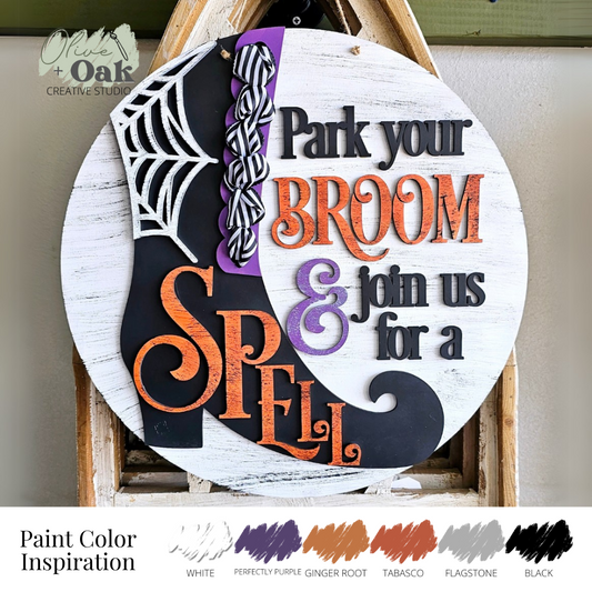 DIY Park Your Broom & Stay for a Spell Door Hanger