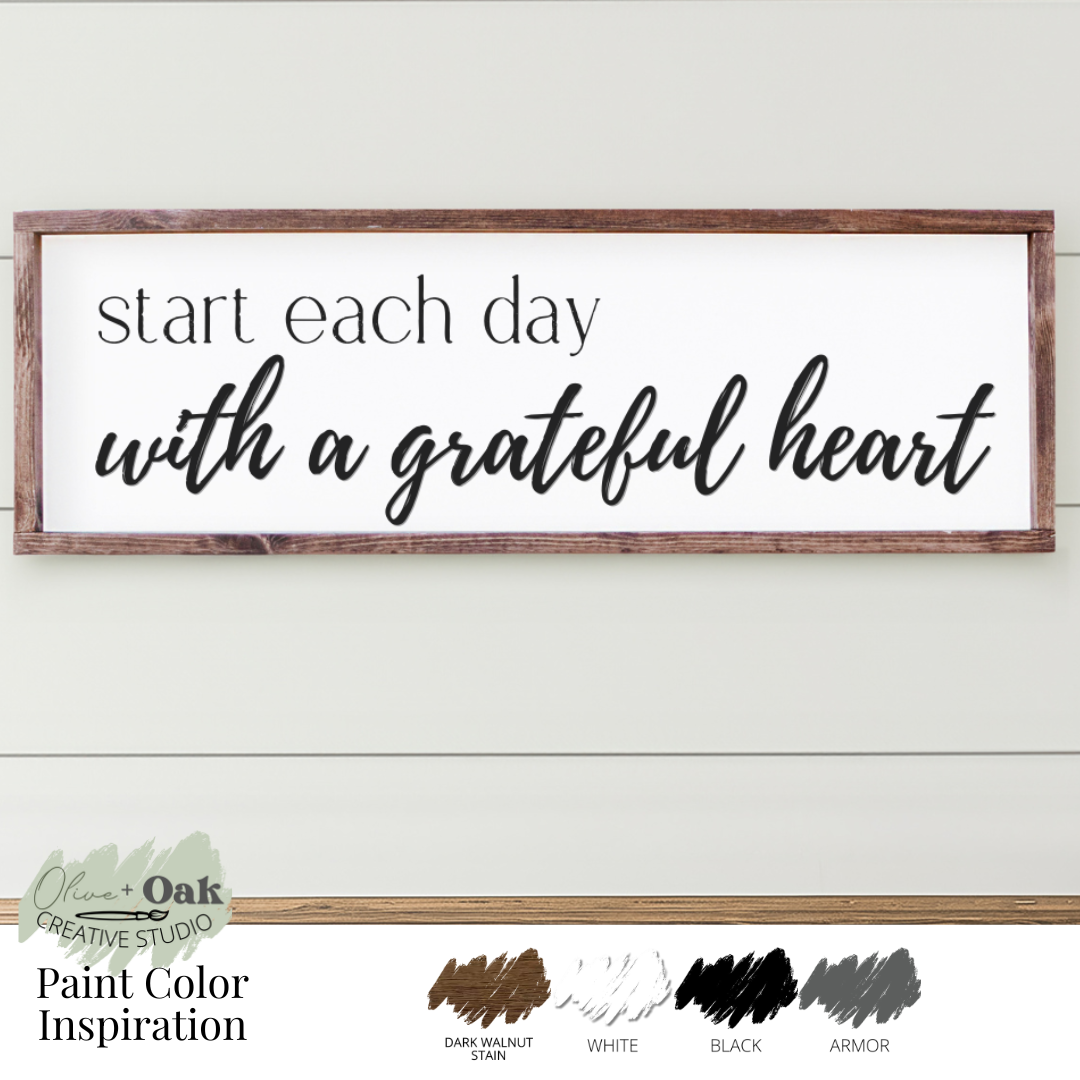 DIY Start Each Day Framed Sign
