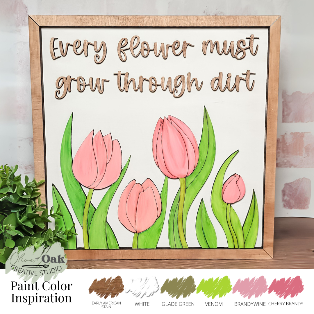 DIY Watercolor Grow Through Dirt Sign