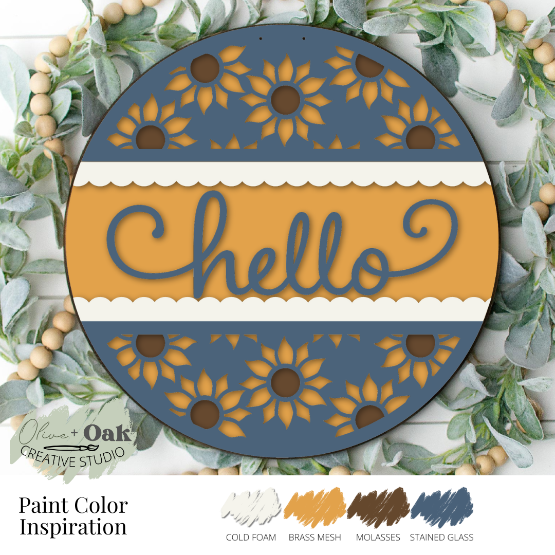 DIY Hello Sunflower Border Door Hanger