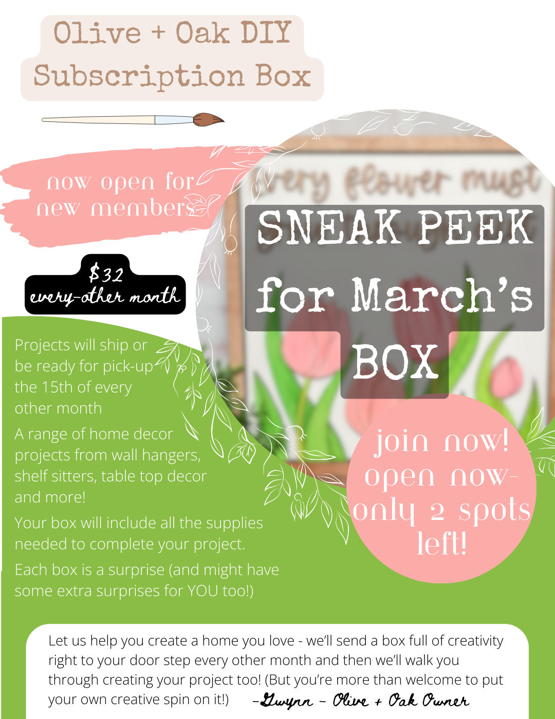 Olive + Oak DIY Subscription Box