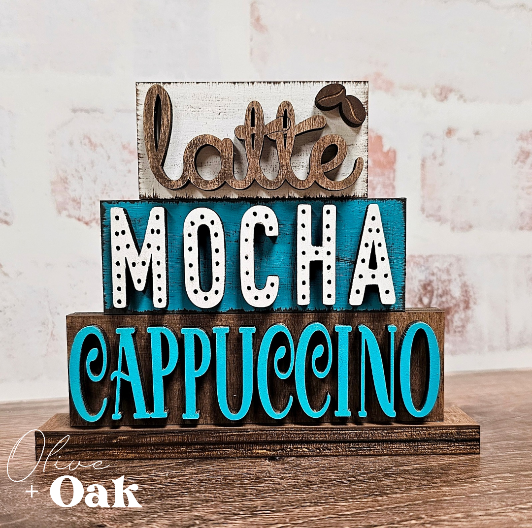 DIY Mini Latte Mocha Cappuccino Shelf Sitter