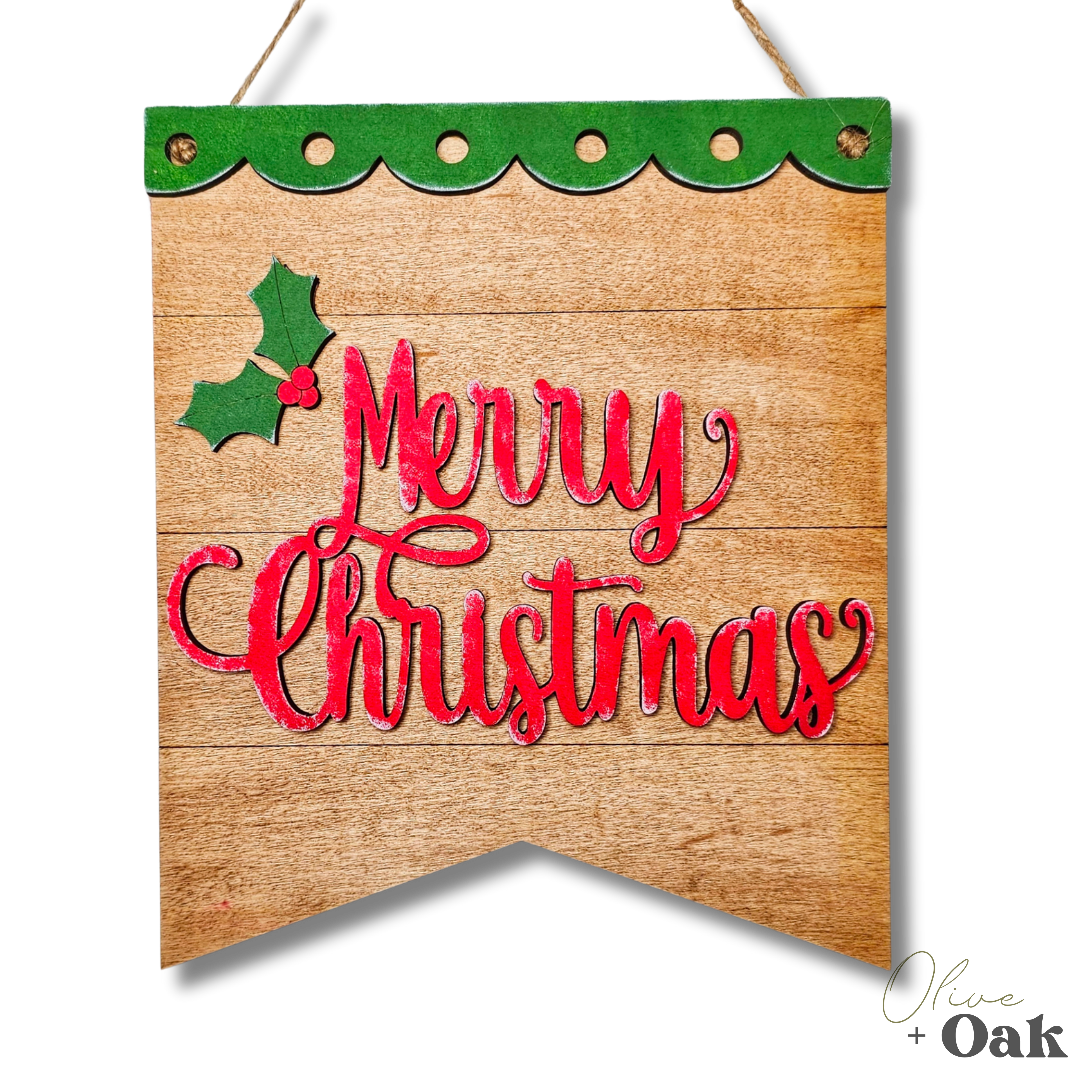 DIY Merry Christmas Hanging Sign