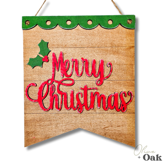 DIY Merry Christmas Hanging Sign