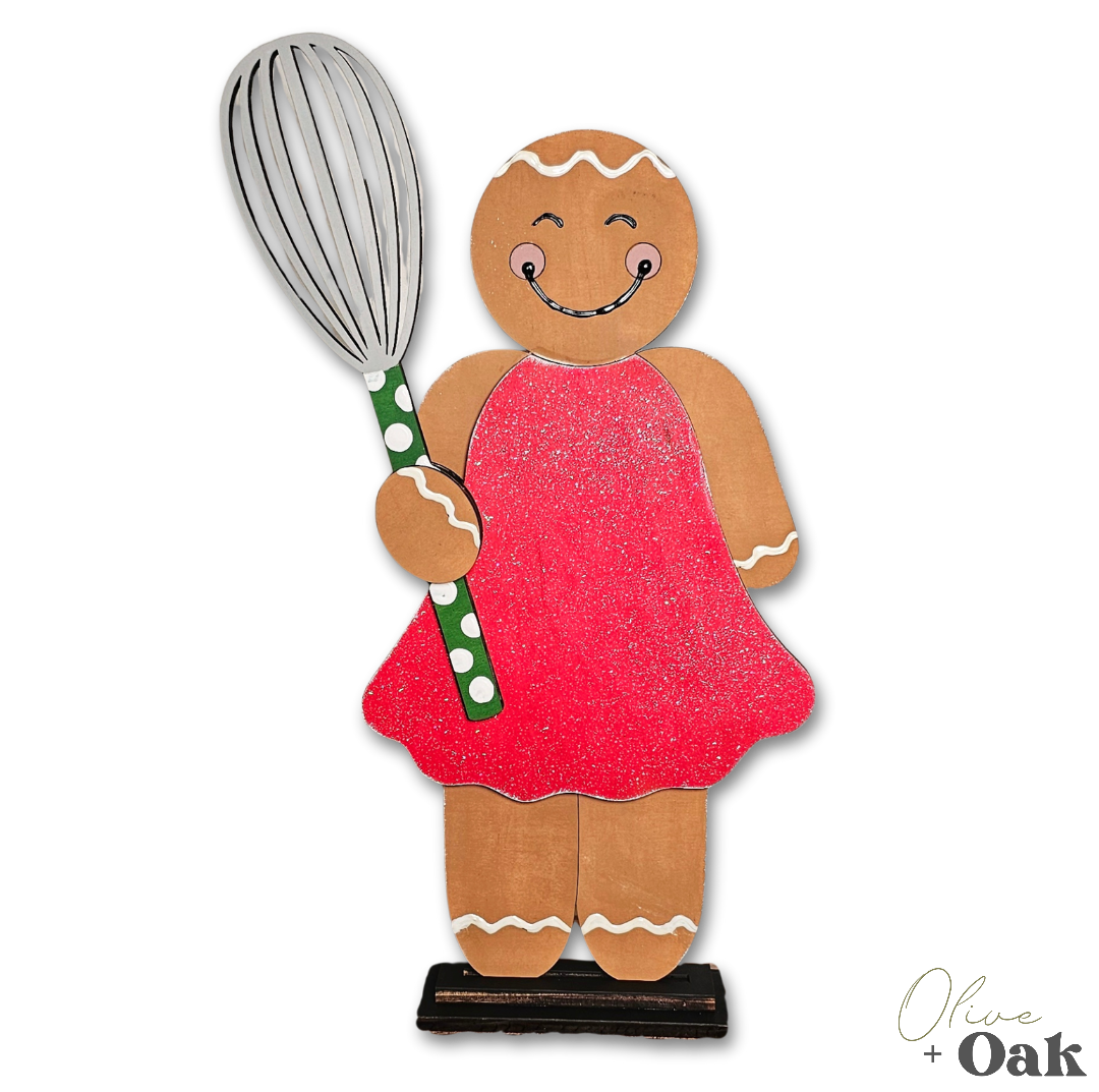 DIY Gingerbread Girl Wisk Shelf Sitter