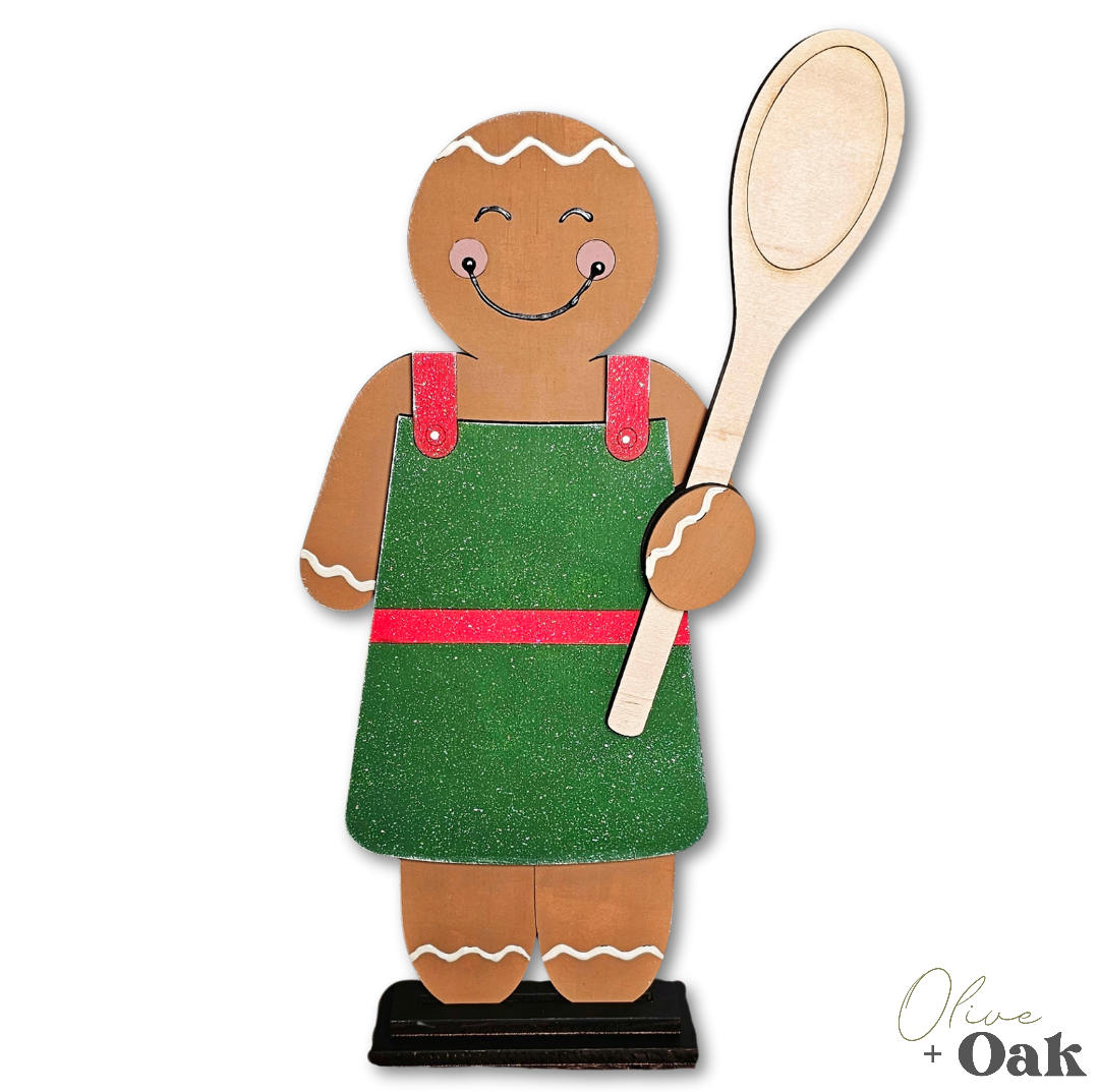 DIY Gingerbread Boy Spoon Shelf Sitter