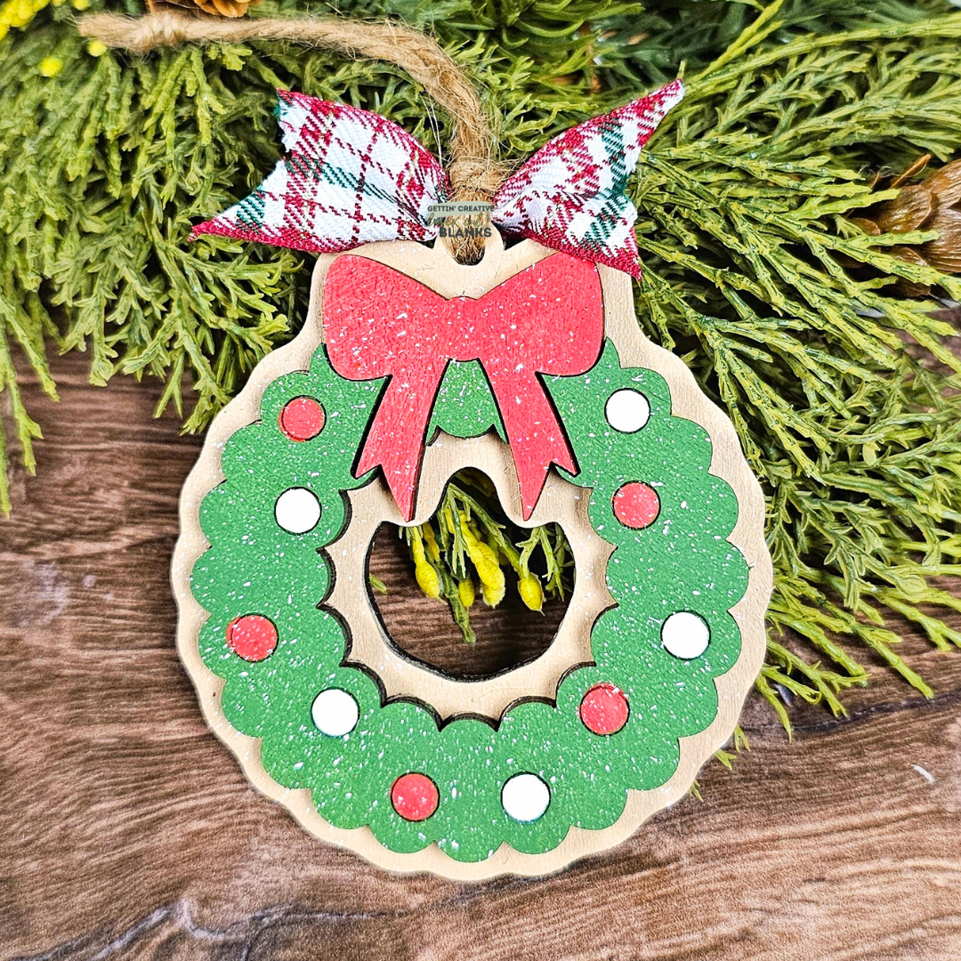 Wreath Sugar Cookie Ornament Blank