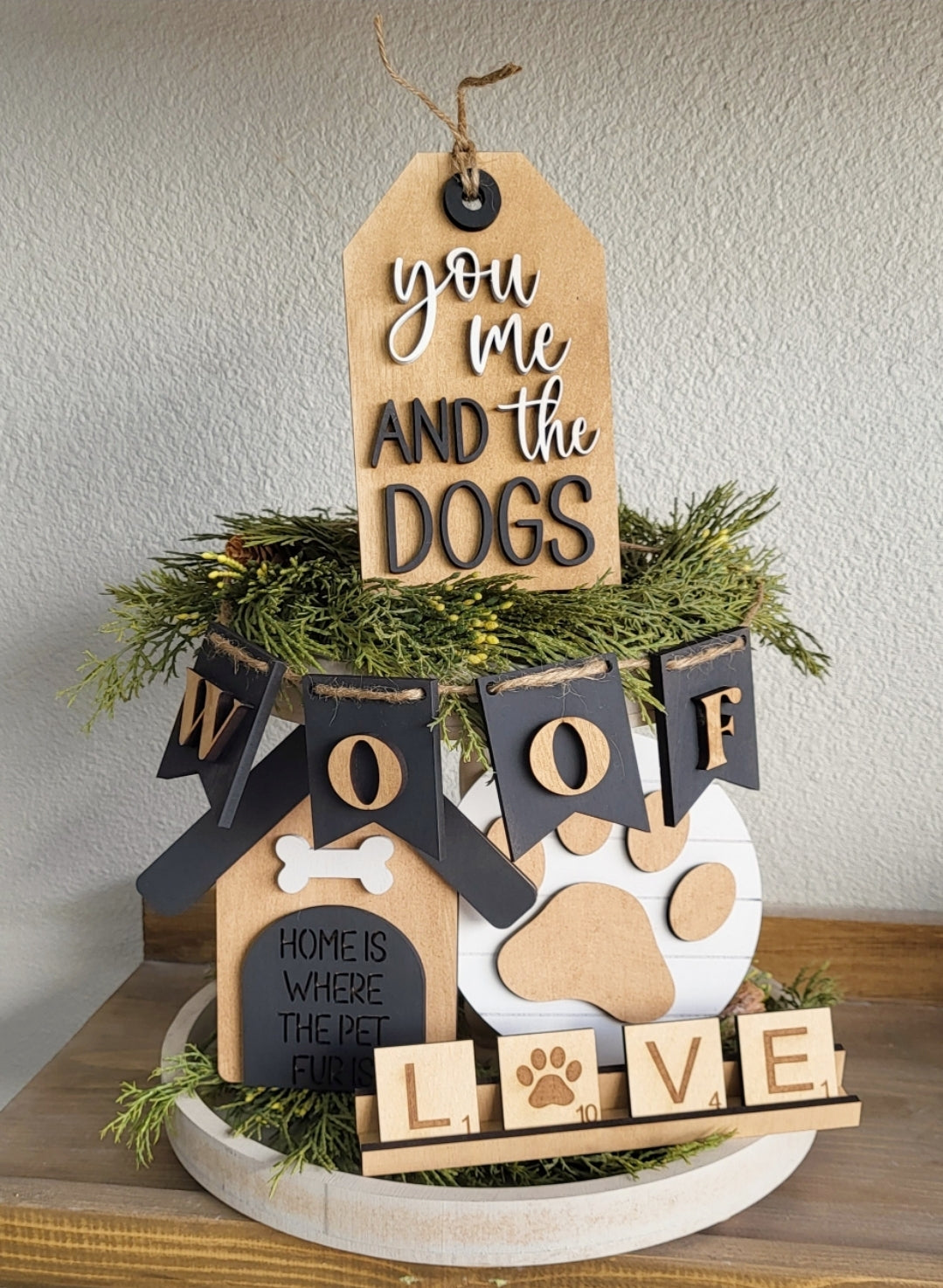DIY Dog Love Tier Tray Set