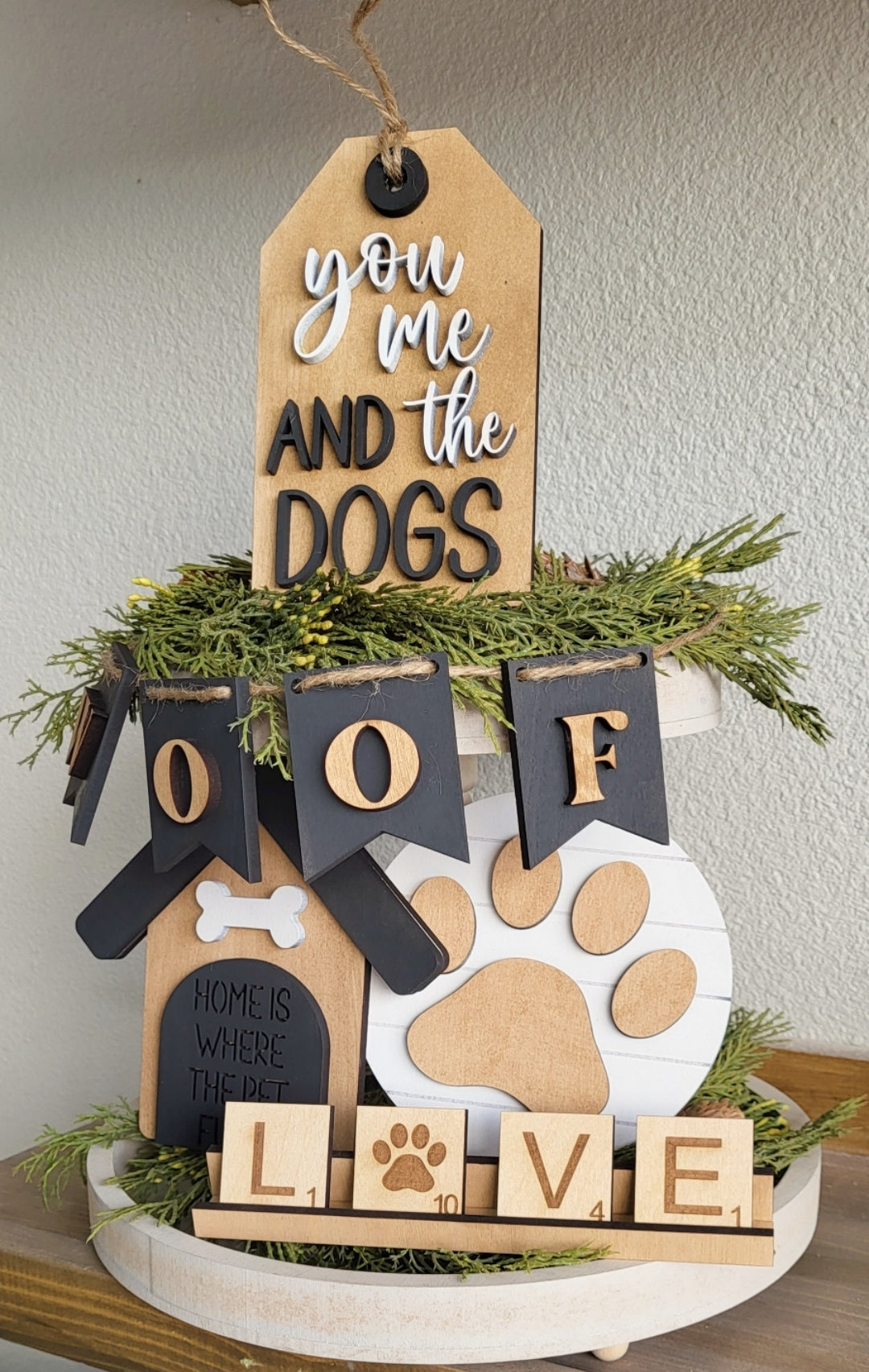 DIY Dog Love Tier Tray Set
