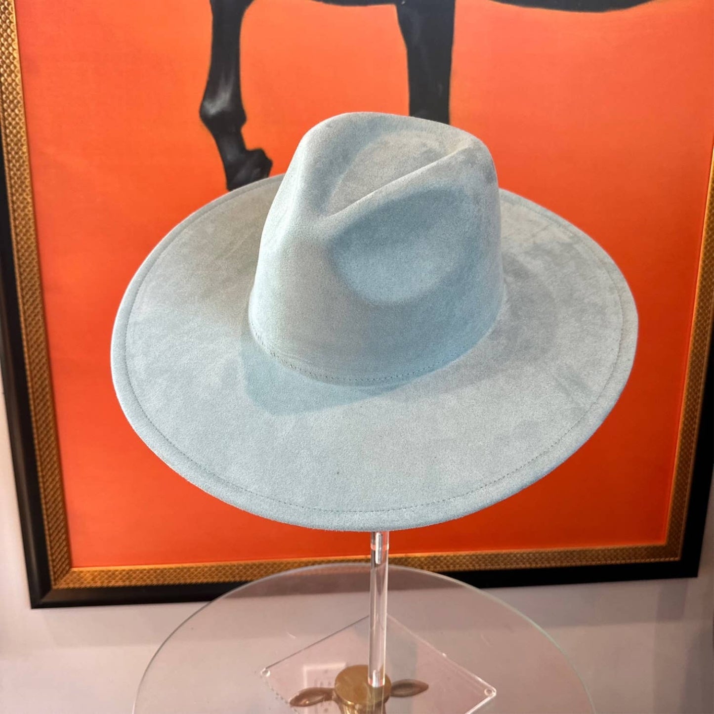 Wide Brim Suede - Blue