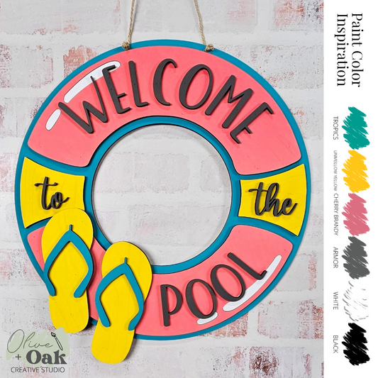 DIY Welcome to the Pool Door Hanger