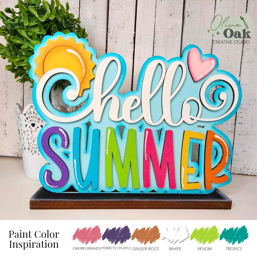 DIY Hello Summer Shelf Sitter