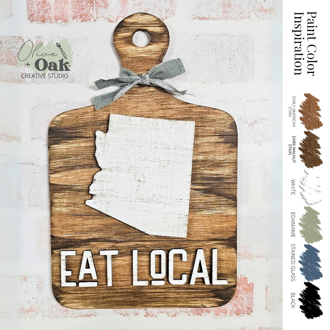 DIY Eat Local Arizona Faux Cutting Board