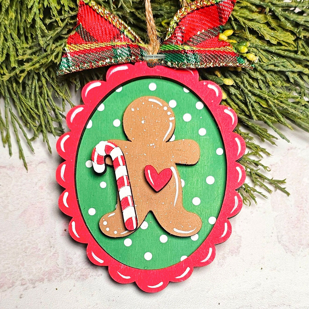 Gingerbread Man Oval Ornament Blank