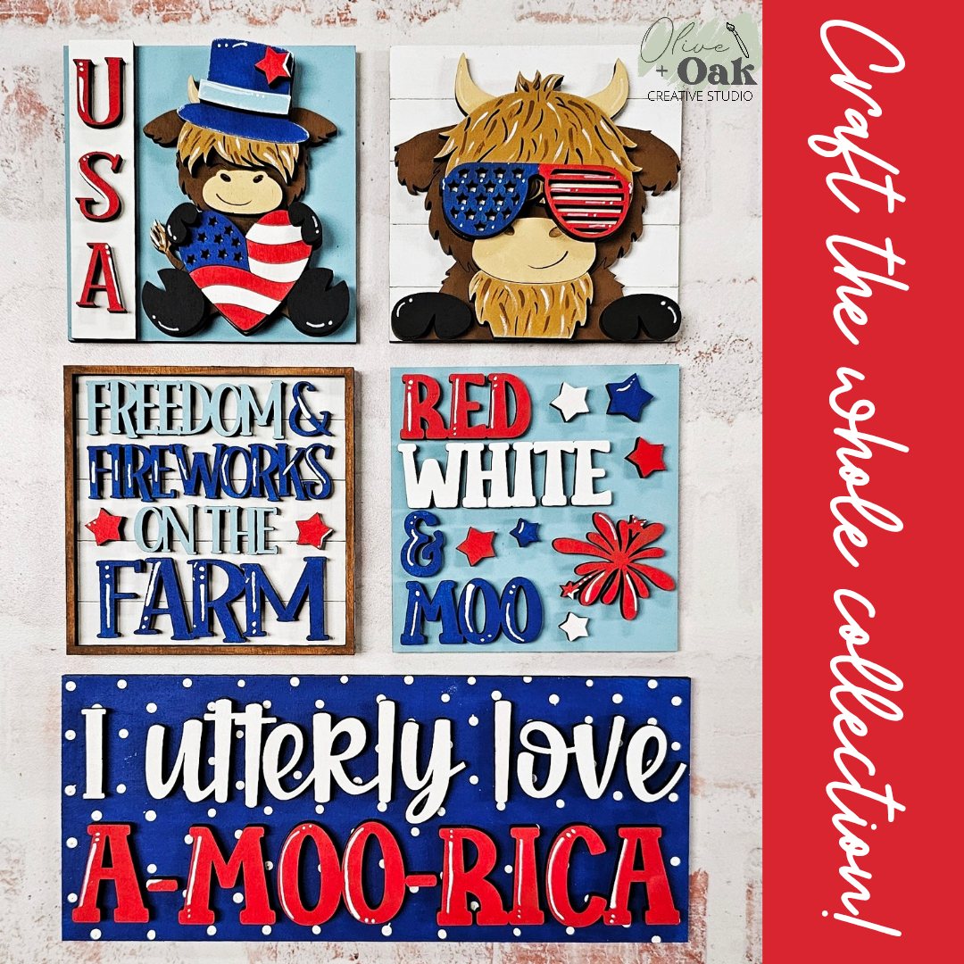 DIY Utterly Love aMOOrica Sign *Insert ONLY*