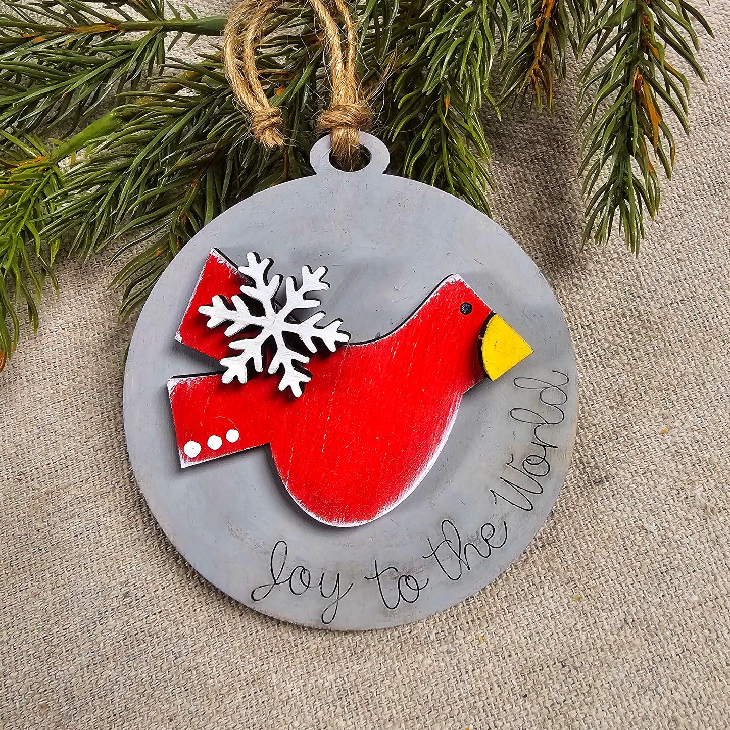 DIY Kit Joy to the World Cardinal Ornament