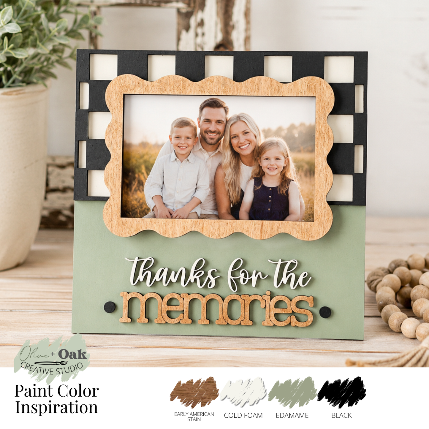 DIY Thanks for the Memories Checker Print Photo Frame