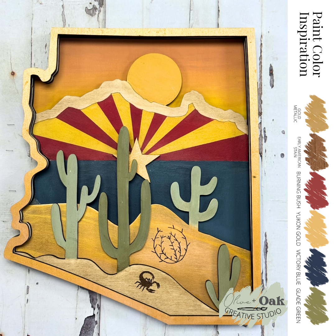 DIY Layered Arizona Desert Flag Sign
