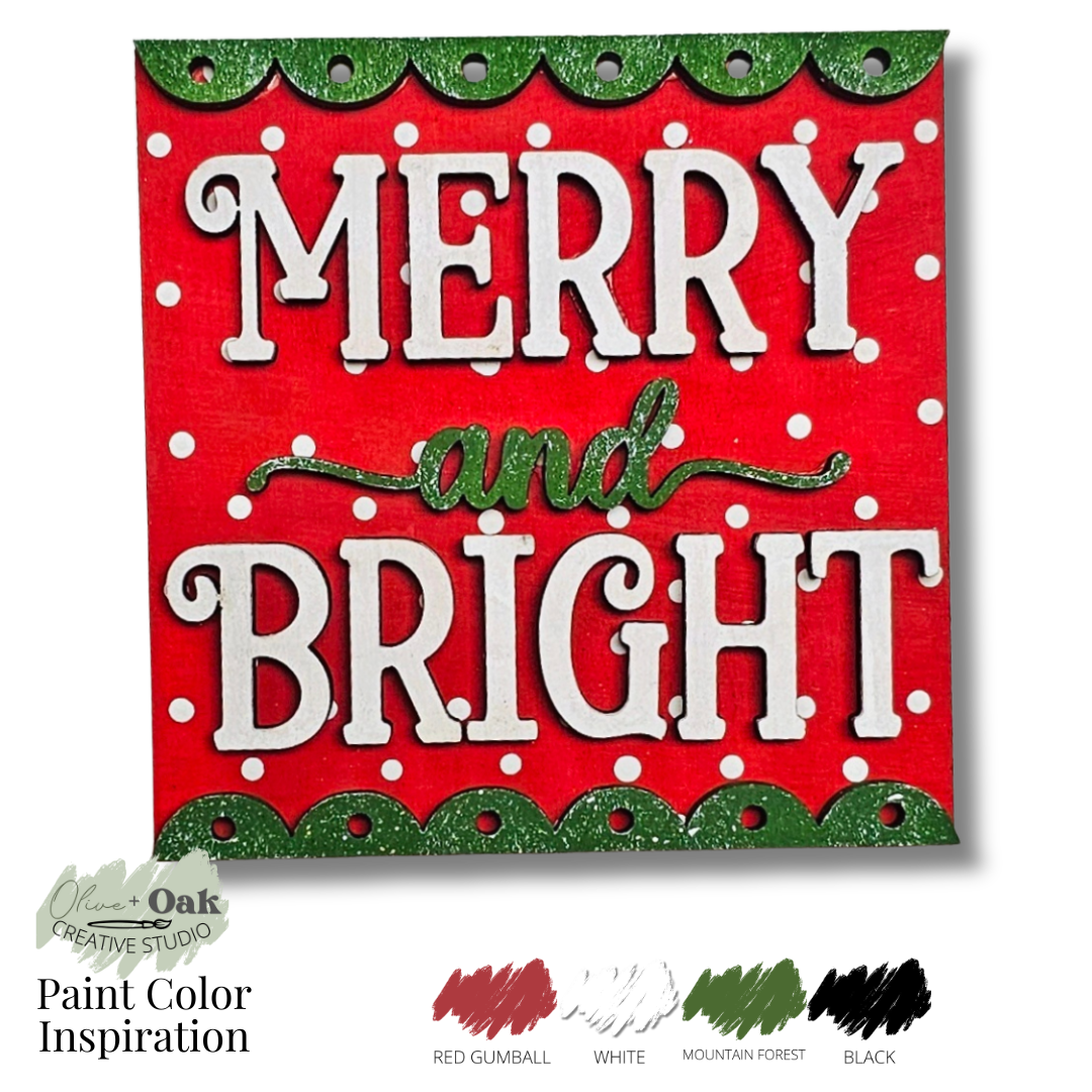 DIY Mini Classic Christmas Square Signs *Inserts ONLY*