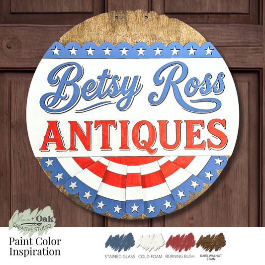 DIY Betsy Ross Antiques Door Hanger