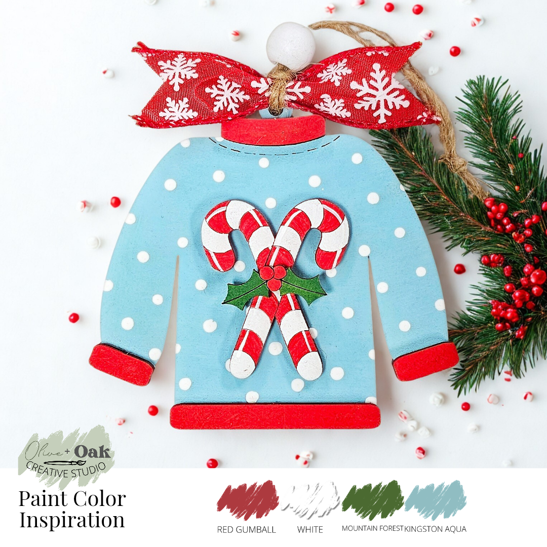 DIY Candy Cane Christmas Sweater Ornament