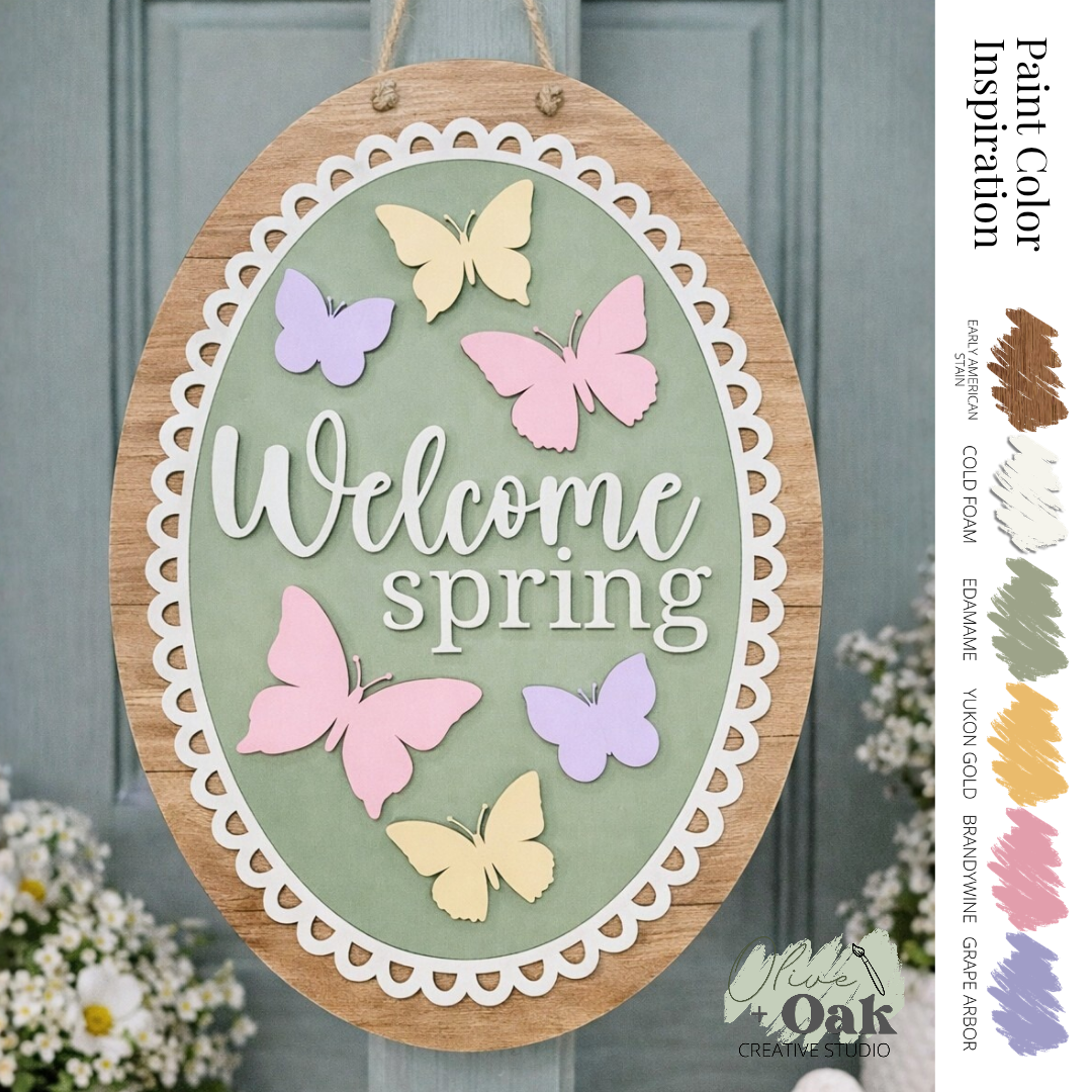 DIY Welcome Spring Door Hanger