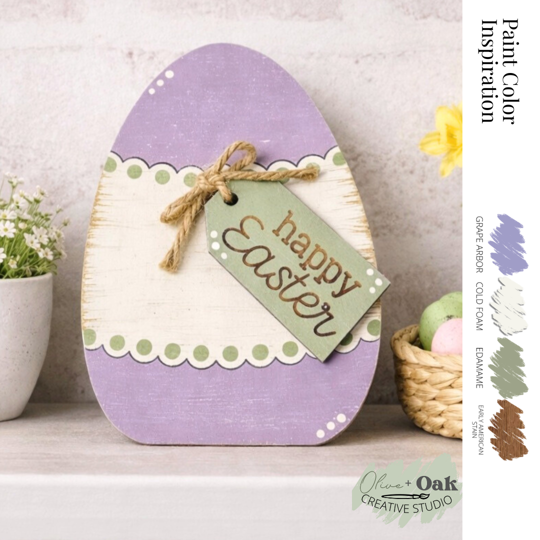 DIY Chunky Happy Easter Egg Shelf Sitter