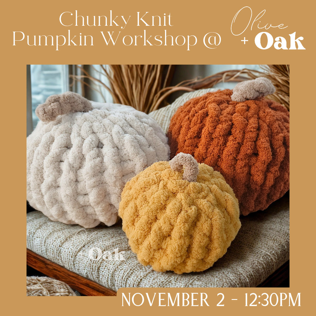 Chunky Knit Pumpkin Trio Workshop - November 2 @ 12:30pm