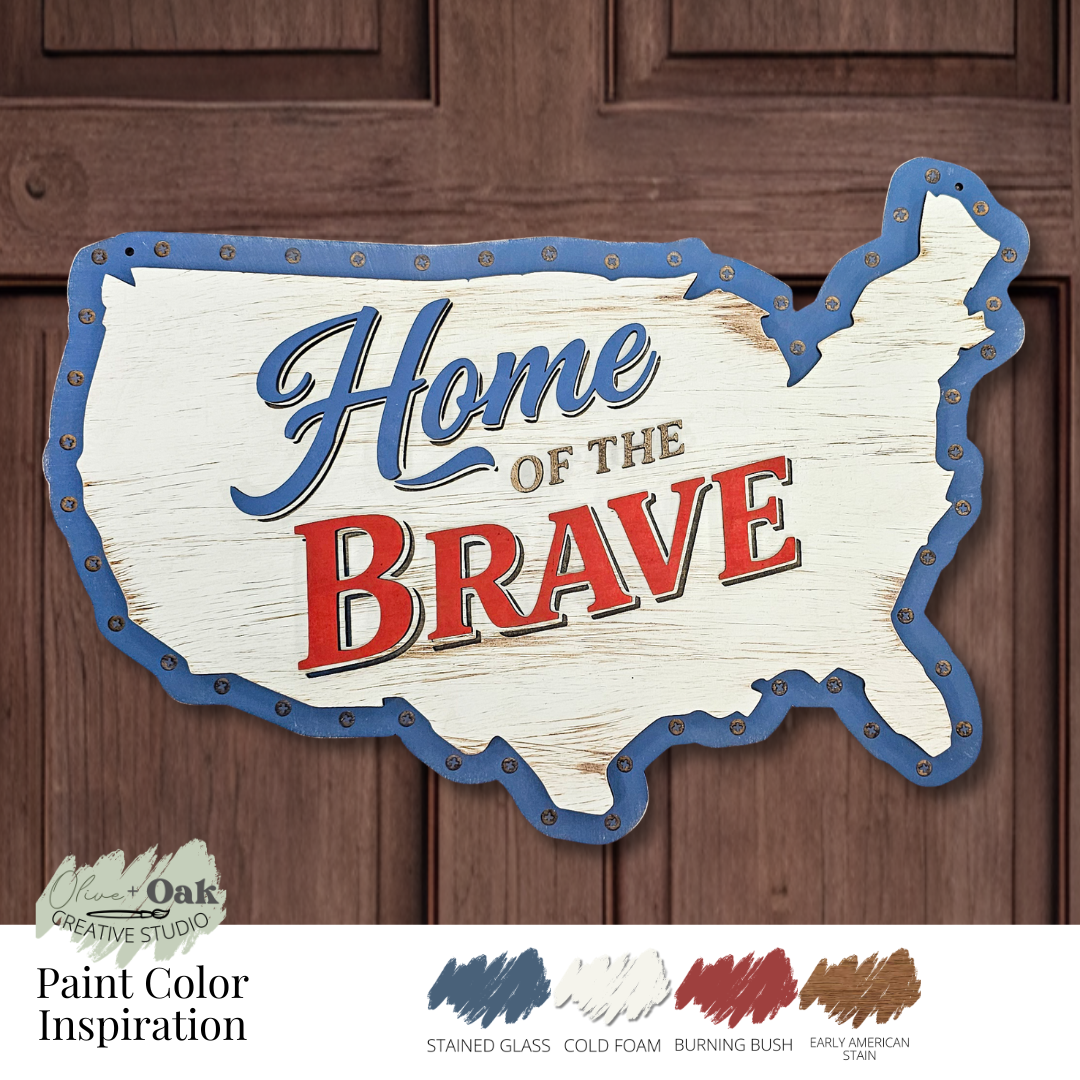 DIY Home of the Brave Door Hanger