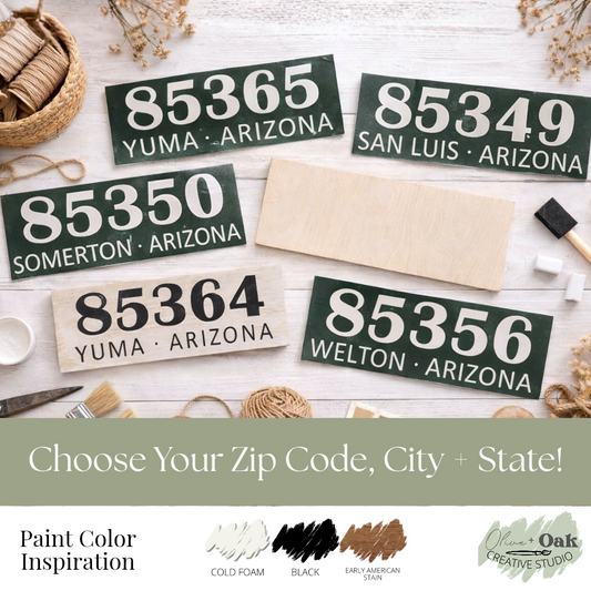 DIY Zip Code Plank Sign