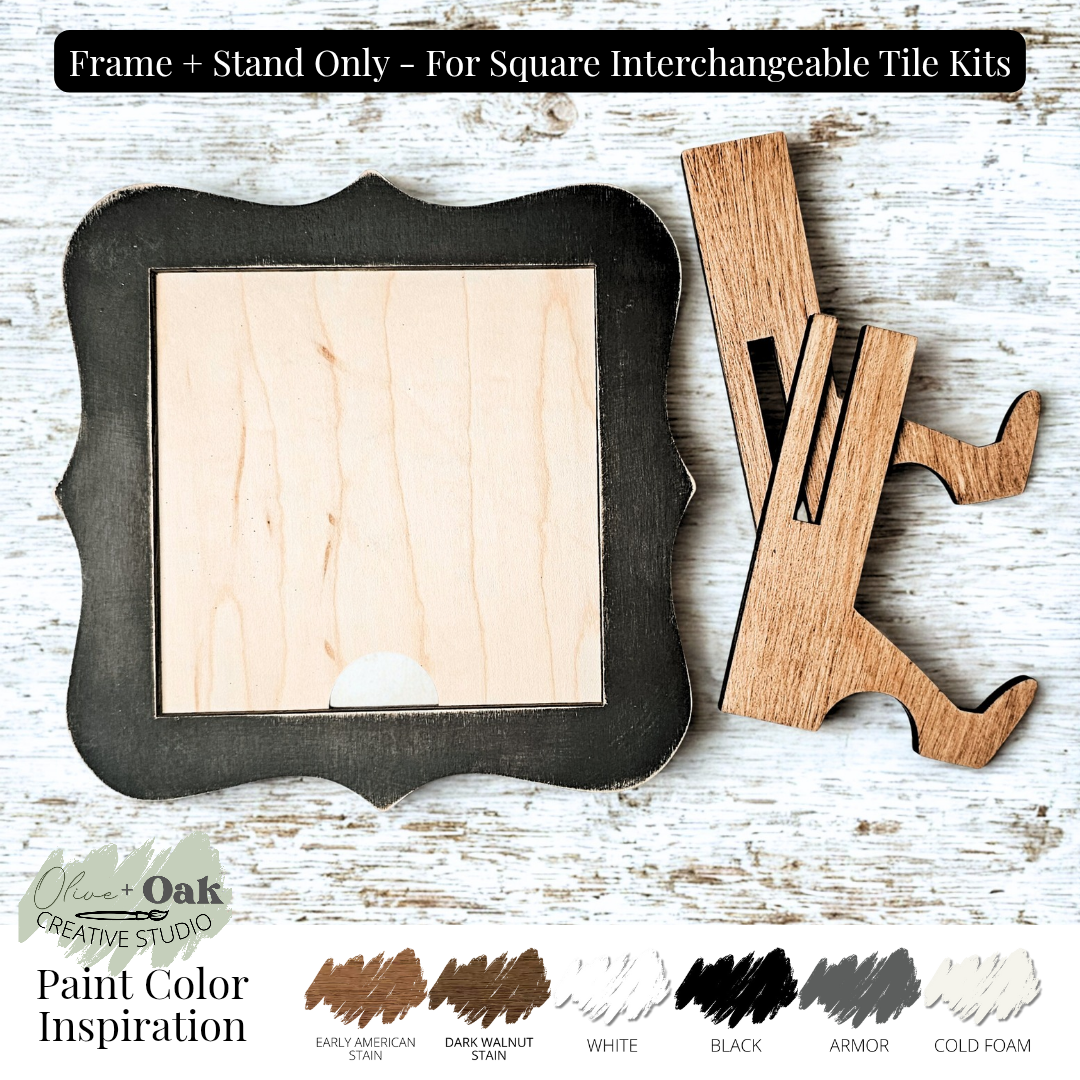 DIY Interchangeable Scolloped Frame *FRAME ONLY* Square Tiles Frame