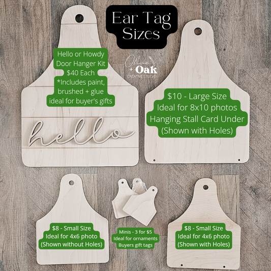 Ear Tag Shapes / Stall Cards