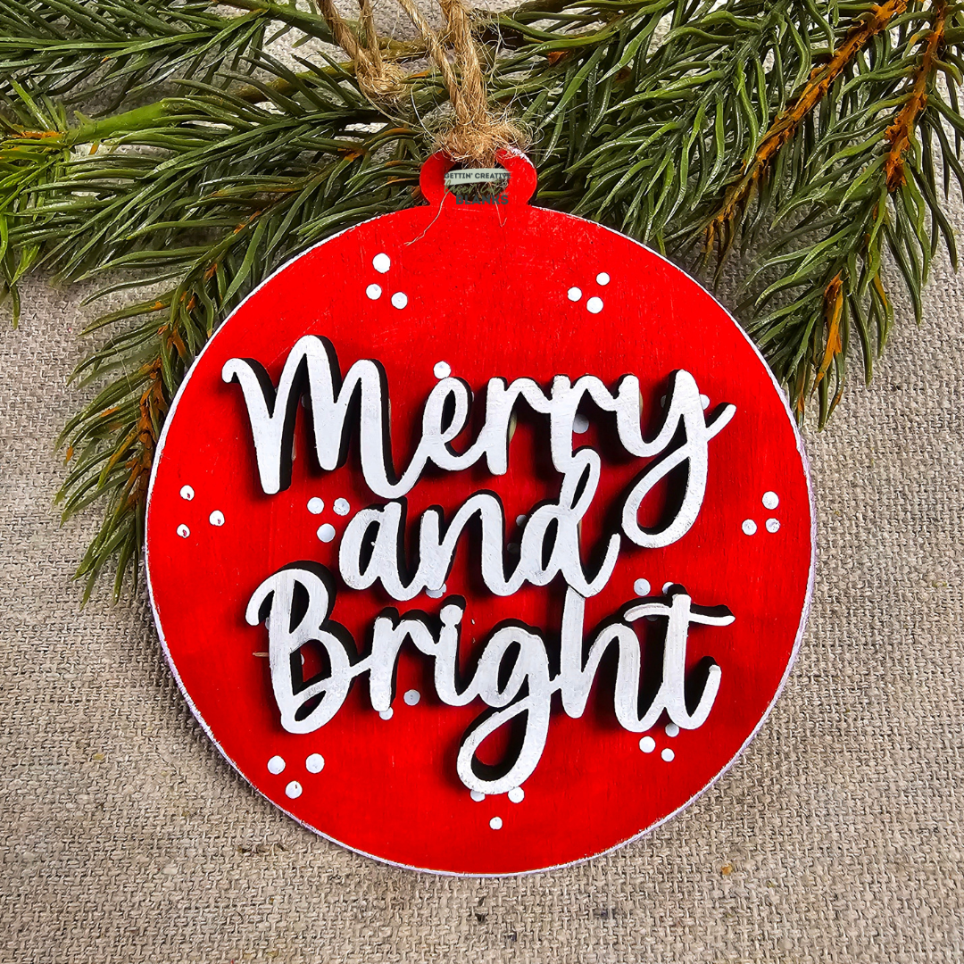 Merry & Bright Ornament Blank
