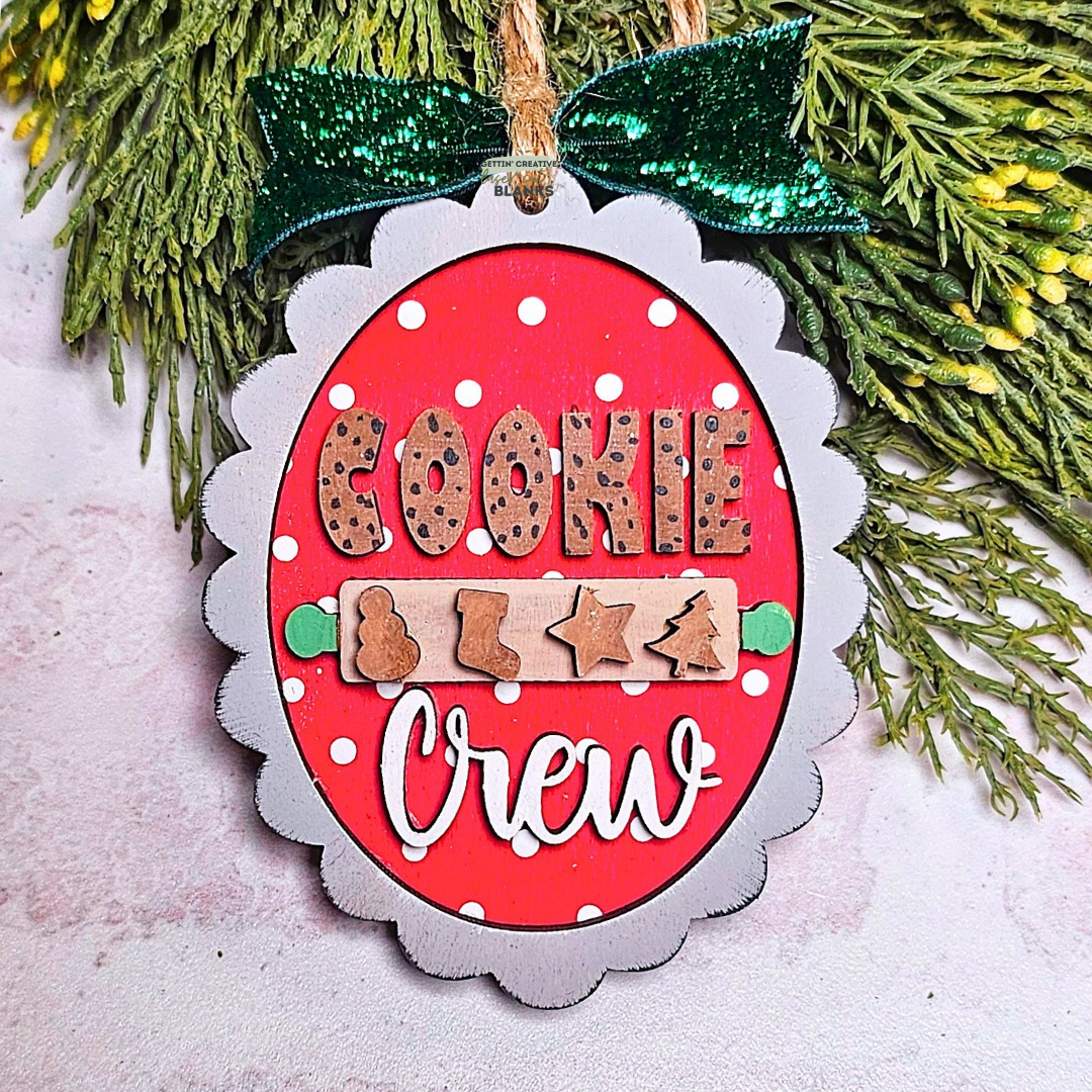 Cookie Crew Oval Ornament Blank