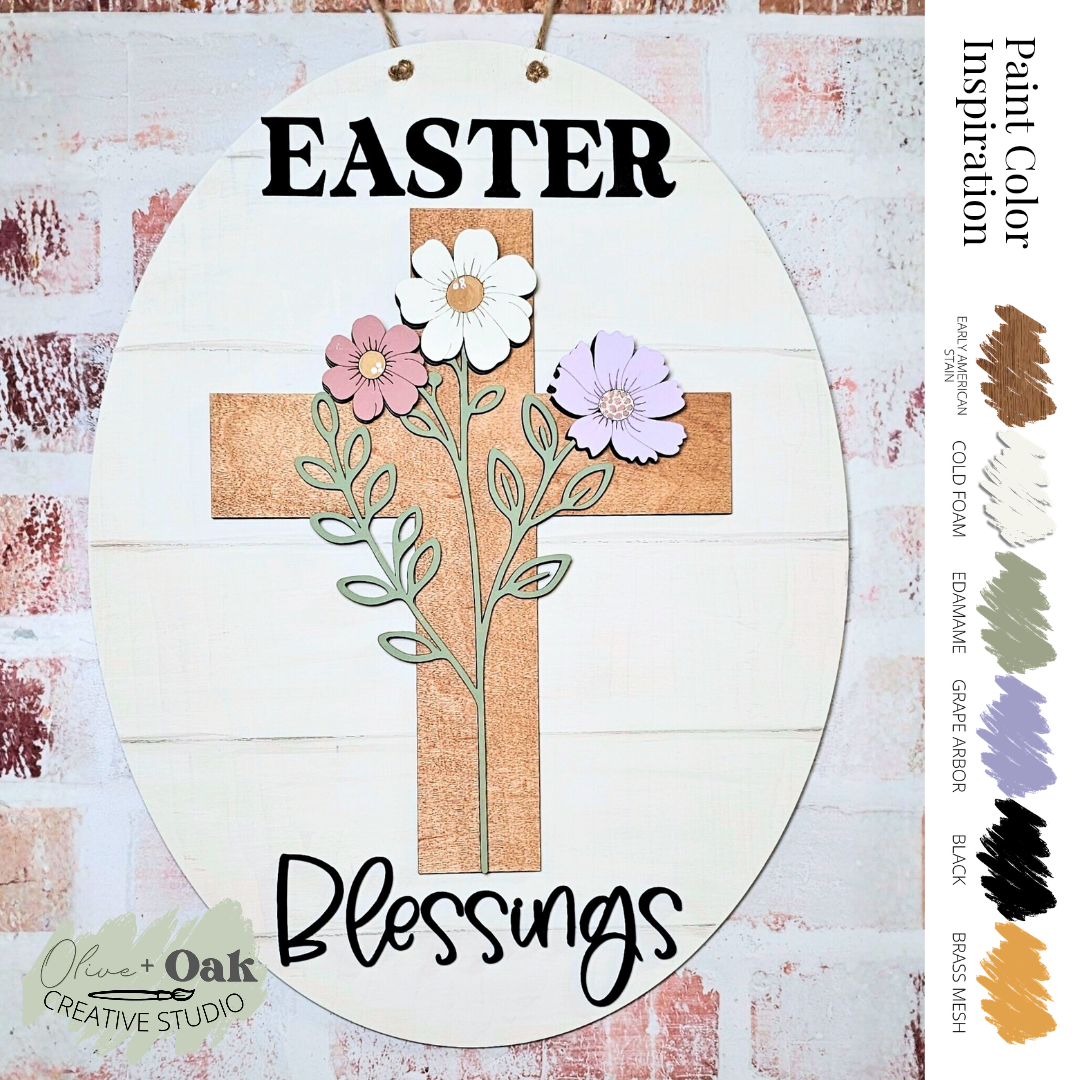 DIY Easter Blessings Oval Door Hanger