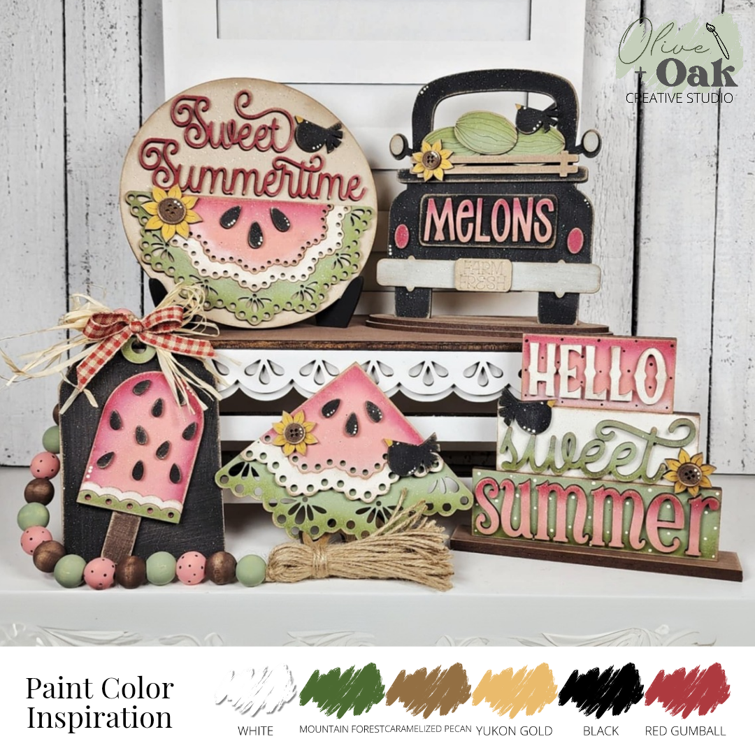 DIY Vintage Watermelon Tier Tray Set