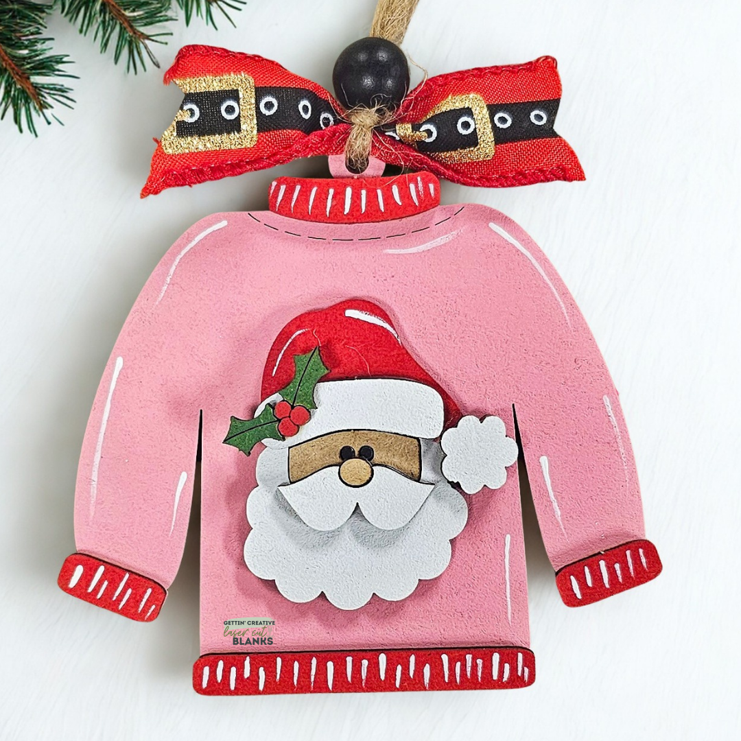 Santa Sweater Ornament Blank