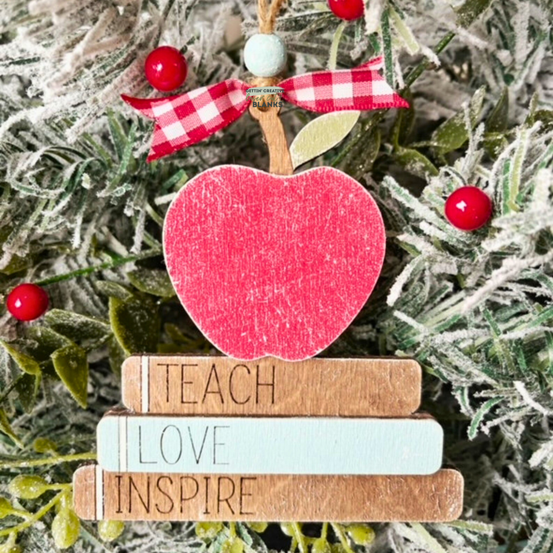 Teach Live Inspire Apple Ornament Blank