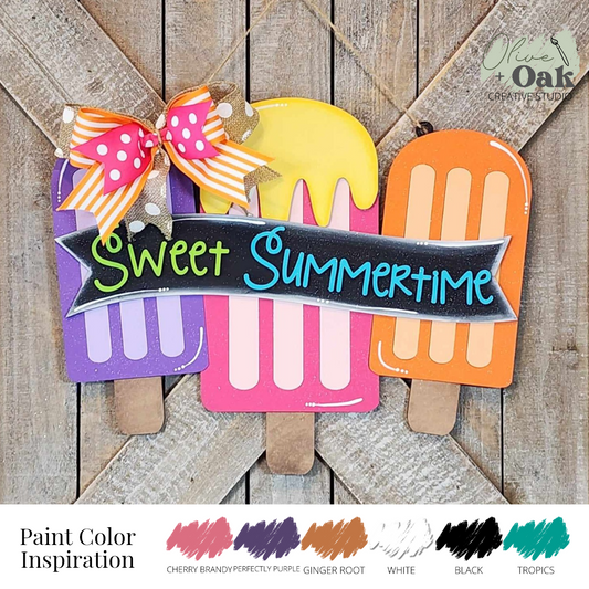 DIY Sweet Summertime Popsicle Trio Door Hanger