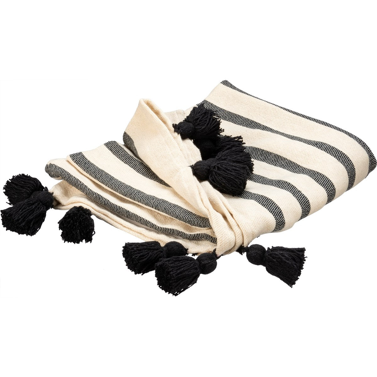 Black Tassels Throw