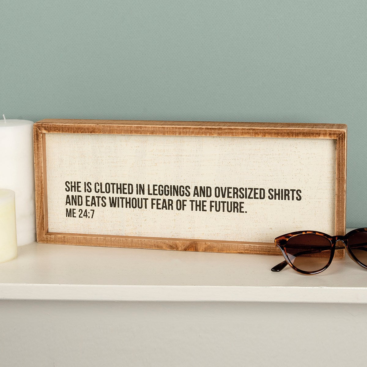 Leggings And Oversized Shirts Framed Sign