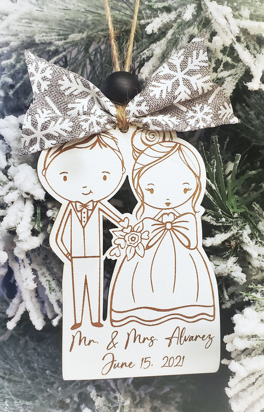 Personalized Bride & Groom Ornament