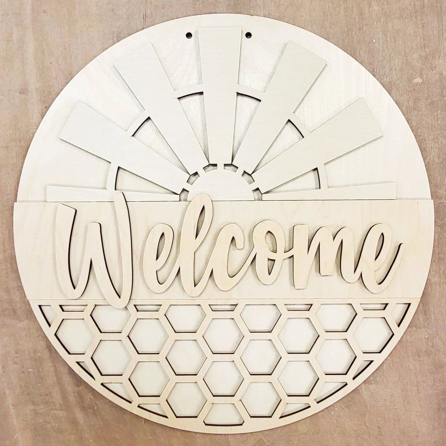 DIY Windmill Welcome Door Hanger