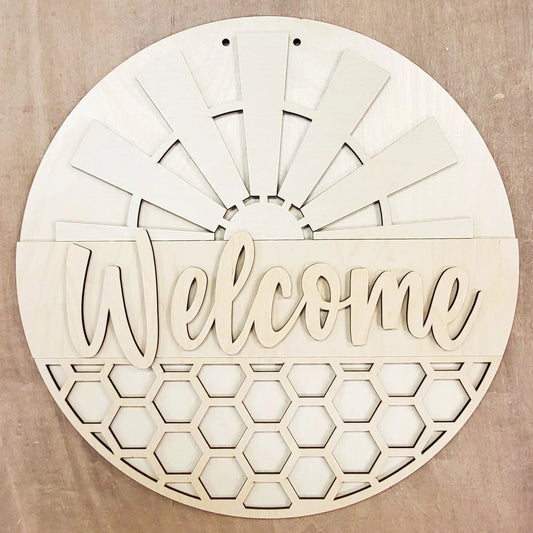 DIY Windmill Welcome Door Hanger