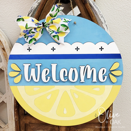 DIY Welcome Lemon Slice Door Hanger